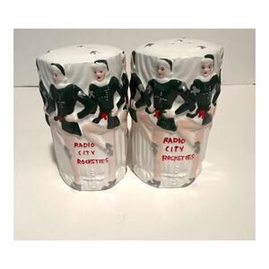 VTG Radio City Rockettes Salt & Pepper Shakers Holiday NIB